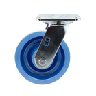 4" 5" 6" 8" Heavy Duty Casters Wheels Floor Protecting Blue Solid Wheel Total Brake Swivel