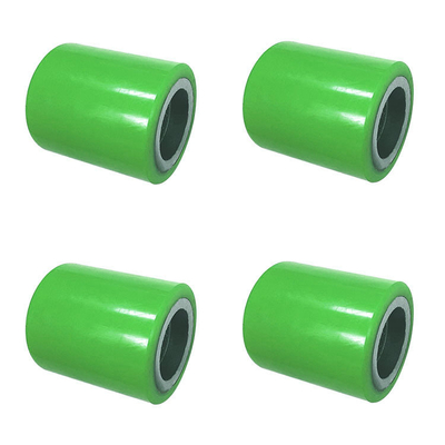 80x70mm Green Iron Polyurethane Load Wheels 1320LBS Capacity Pallet Jack Rollers