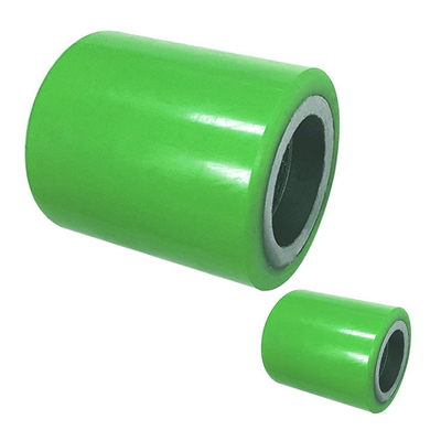 80x70mm Green Iron Polyurethane Load Wheels 1320LBS Capacity Pallet Jack Rollers