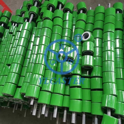 80x70mm Green Iron Polyurethane Load Wheels 1320LBS Capacity Pallet Jack Rollers