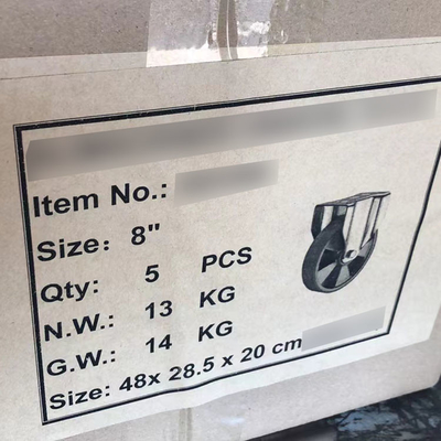 200mm Rigid Plate Silent Wheels Hight Capacity Aluminium PU Casters European Type
