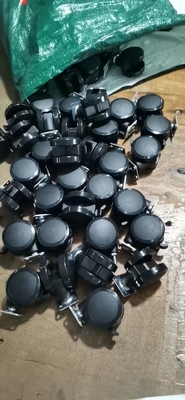 Treaded Stem Casters Floorprotecting Soft Pu Black Wheels For Small Leg Chairs