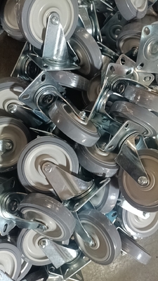 Zinc Plated Heavy Duty Caster Wheels With 1/4 Inch Bolt Hole Size