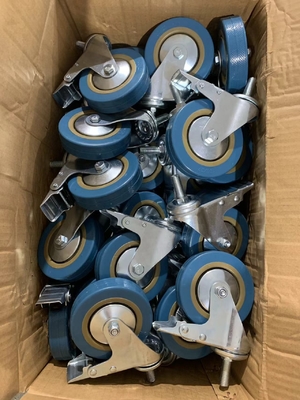 2.5 Inch Blue PVC Casters Swivel Plate Econormical Light Duty Casters Wholesales
