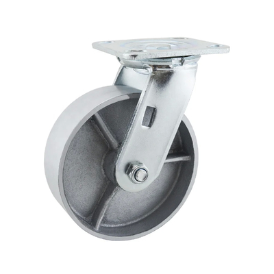 Red Iron PU Dual Ball Bearings Heavy Duty Casters Up To 837lbs Load Capacity