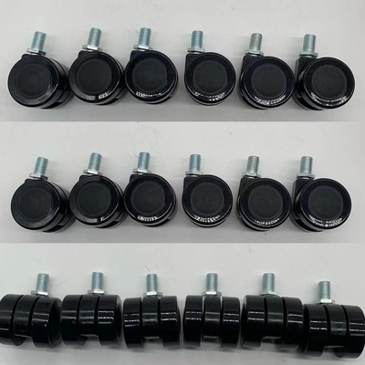 Single Wheel Style Red PU Wheel Polyurethane Casters Total Lock Brake Type Durability Materials