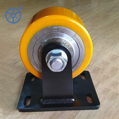 Black rubber casters wheels elastic soft orange featuring load capacity 100 to 300 KG and resilient wheels for heavy duty