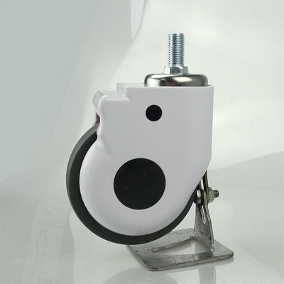 5 Inch Soft Wheel Screw Medical Bed Casters Grey TPR Anti-Winding Silent Hospital Bed Caster Wheels Wholesales