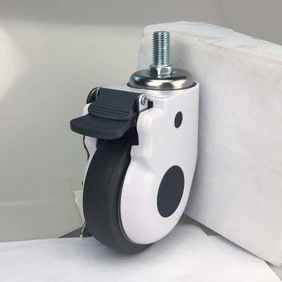 100mm Silent Medical Casters Threaded Stem Swivel TPR Hospital Wheels OEM