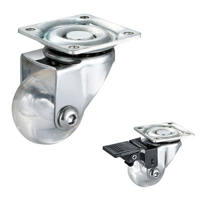 3 Inch 50kg Loading PU Furniture Casters With Chrome Plated Bracket