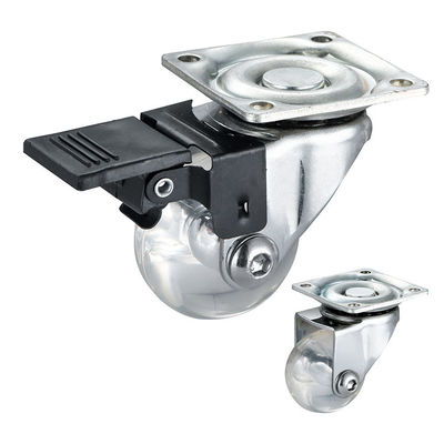 3 Inch 50kg Loading PU Furniture Casters With Chrome Plated Bracket