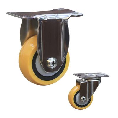 176lbs 75mm Yellow SS Heavy Duty Trolley Wheels Caster Wheels For Food Trolleys