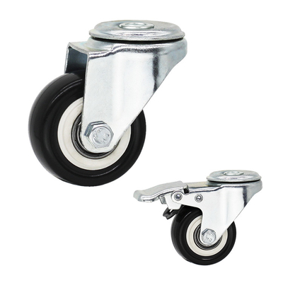 Small Size Light Duty Casters PVC Wheels 360 Dgree Rotating Swivel Bolt Hole Castors Without Brakes 50mm