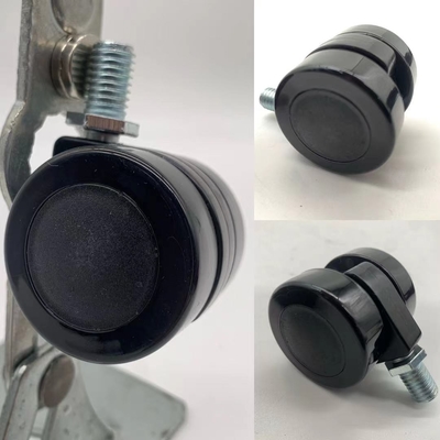 Treaded Stem Casters Floorprotecting Soft Pu Black Wheels For Small Leg Chairs