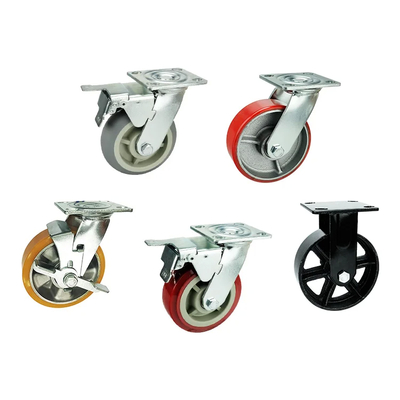 3/4/5/6/8 Inch Rubber Trolley Wheels with Smooth Rolling Ball Bearing