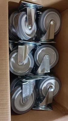 Zinc Plated Heavy Duty Caster Wheels With 1/4 Inch Bolt Hole Size