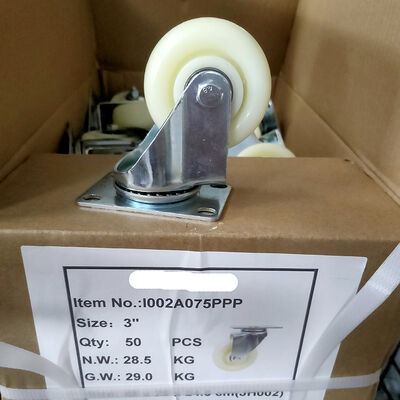 Roda roda karet biru dengan bahan rumah baja sempurna untuk gudang dan peralatan yang membutuhkan roda roda tahan lama