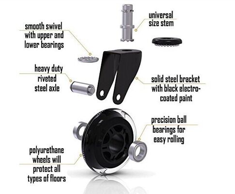 Kapasitas beban 100 sampai 300 KG Rubber Casters yang terbuat dari bahan baja dan roda karet yang menawarkan kinerja dalam pengaturan industri