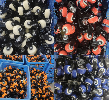 Kastor Karet Putar Roda Hitam Biru Hijau Bahan Karet Baja dan Inti PP Karet Dirancang untuk Kemampuan Manuver yang Halus