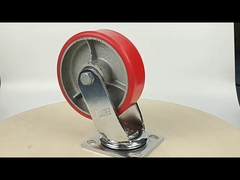 Cast iron core polyurethane heavy duty casters show